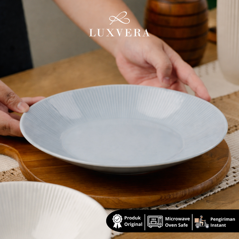 Luxora Mangkok Keramik Premium – Big Bowl Bluesky, Mangkuk Besar Keramik Elegan untuk Sup, Salad, Mangkuk Cafe & Resto, Cocok Peralatan Makan Mewah, Hadiah & Hampers