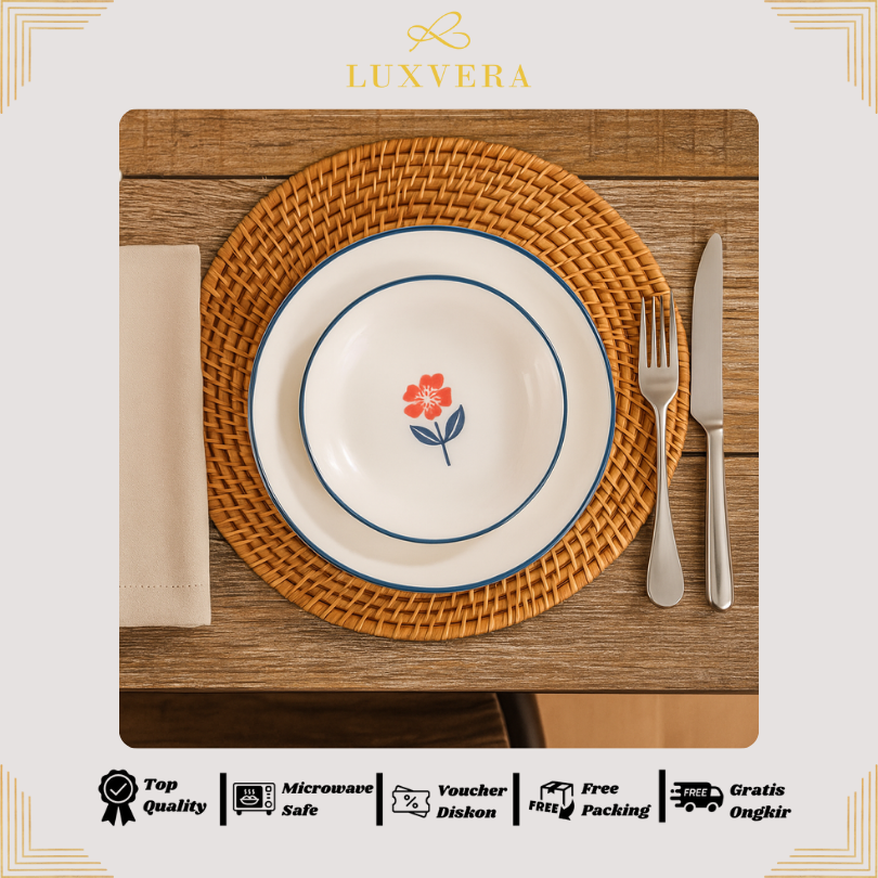 Luxora Piring Sambal Keramik 4 inch Louisa - Ceramic Sauce Plate Condiment Cup, Mangkok Tempat Saos Saus Sambal Saucer Piring Cawan Dish untuk Restoran, Cafe, Hotel, dan Perlengkapan Prasmanan | Peralatan Makan Elegan