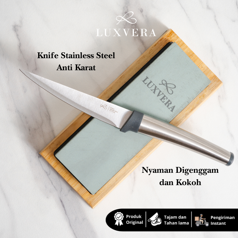 Luxvera Pisau Dapur Tajam 5 Inch - Knife Stainless Steel Anti Karat, Cocok untuk Pisau Buah & Sayur, Pegangan Nyaman, Pisau Premium Berkualitas, Pisau Serbaguna Wajib Punya untuk Dapur Modern