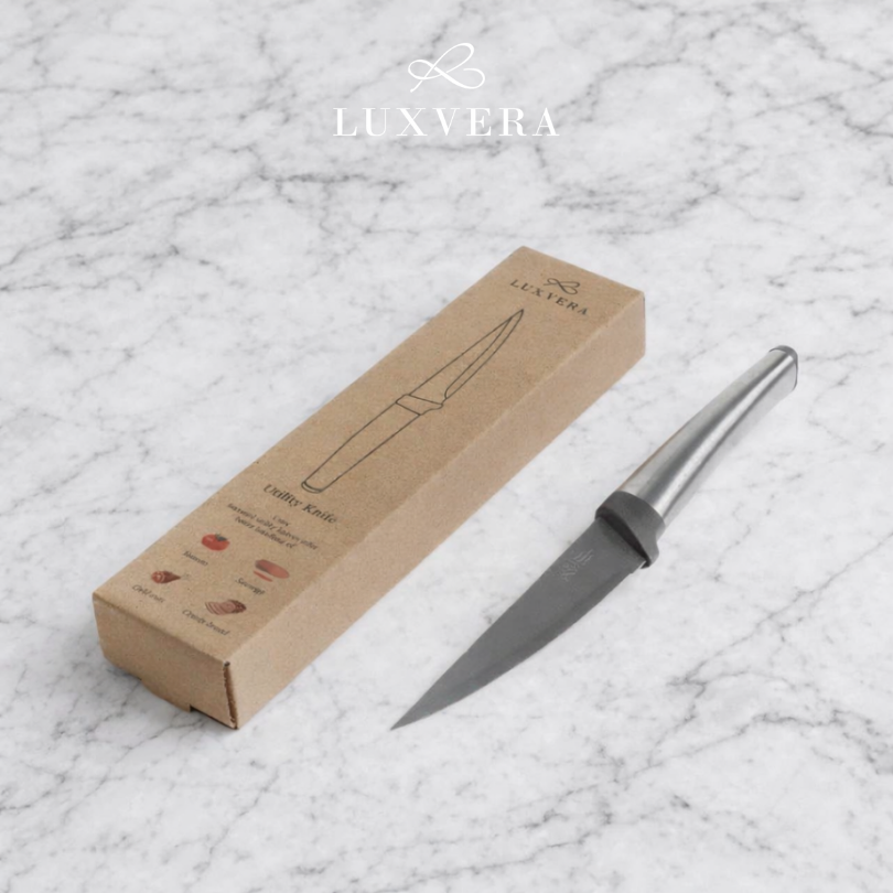 Luxvera Pisau Dapur Tajam 5 Inch - Knife Stainless Steel Anti Karat, Cocok untuk Pisau Buah & Sayur, Pegangan Nyaman, Pisau Premium Berkualitas, Pisau Serbaguna Wajib Punya untuk Dapur Modern - Gambar 5