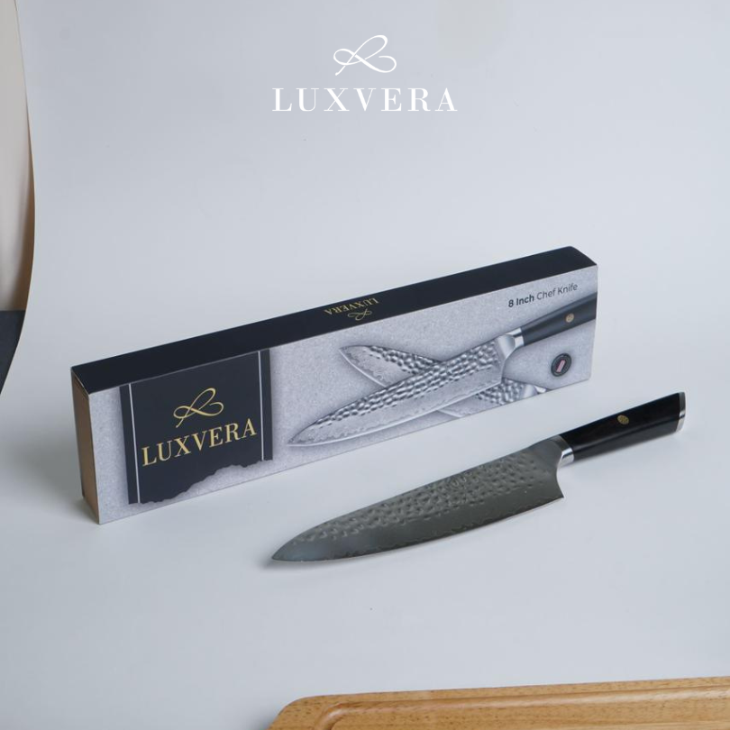 Luxvera Pisau Damascus Premium – Chef Knife Koki Profesional, Tajam, Anti Karat, Full Tang, Cocok untuk Pisau Daging, Sayur, Buah – Pisau Berkualitas Tinggi - Gambar 5
