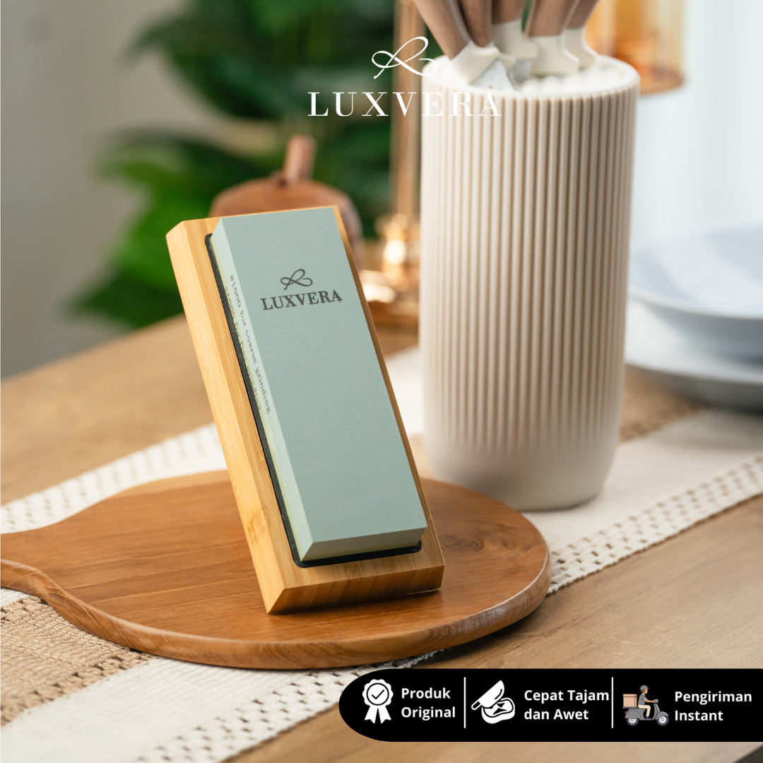 Luxvera Batu Asahan | Pengasah Pisau | WHETSTONE - Alat Asah Pisau Profesional, Batu Asahan Tajam, Pengasah Pisau Dapur, Perkakas Rumah Tangga yang Efektif dan Tahan Lama