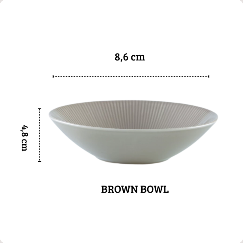 Luxora Mangkok Keramik Coklat 8.6 CM – Brown Bowl Premium, Cocok untuk Sup, Nasi, Kuah, Mangkuk Elegan Keramik, Peralatan Makan Cantik, Kado & Hampers Mewah - Gambar 2