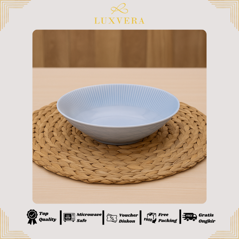 Luxora Mangkok Sup Keramik 8.6 CM – Bluesky Bowl Premium, Cocok untuk Kuah, Nasi, Sup, Salad, Peralatan Makan Elegan, Cafe & Resto, Hadiah & Hampers