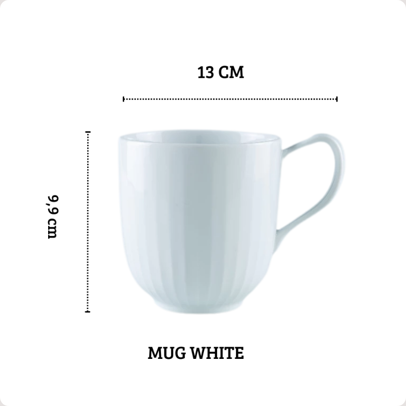Luxora Gelas Keramik Mug White 13 CM - Cangkir Kopi, Gelas Minum, Gelas Mug untuk Hadiah, Cup Elegan dengan Desain Modern untuk Dekorasi Rumah dan Kafe - Gambar 3