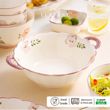 Luxora Mangkok Salad Keramik Besar 10 Inch Tiana – Bowl Premium, Cocok untuk Sayur, Sup, Ramen, Peralatan Makan Elegan, Cafe & Resto, Hadiah & Hampers Mewah