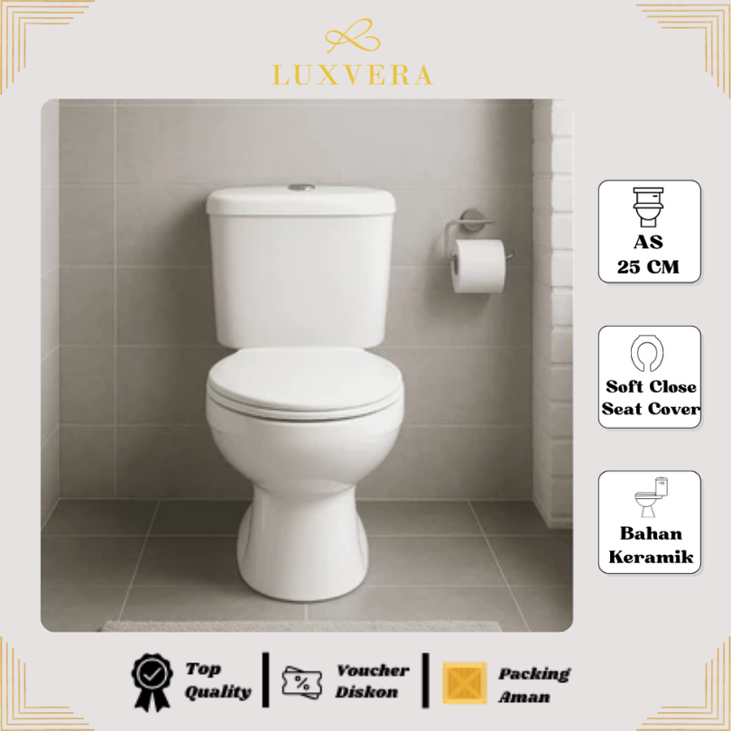 (KHUSUS AREA JADETABEK) CLOSET OXCO OX - 888 Two Piece Toilet Closet Duduk / Kloset Duduk Toilet Duduk dengan Flush System American Standar - Tahan Lama dan Efisien untuk Kebutuhan Rumah Tangga