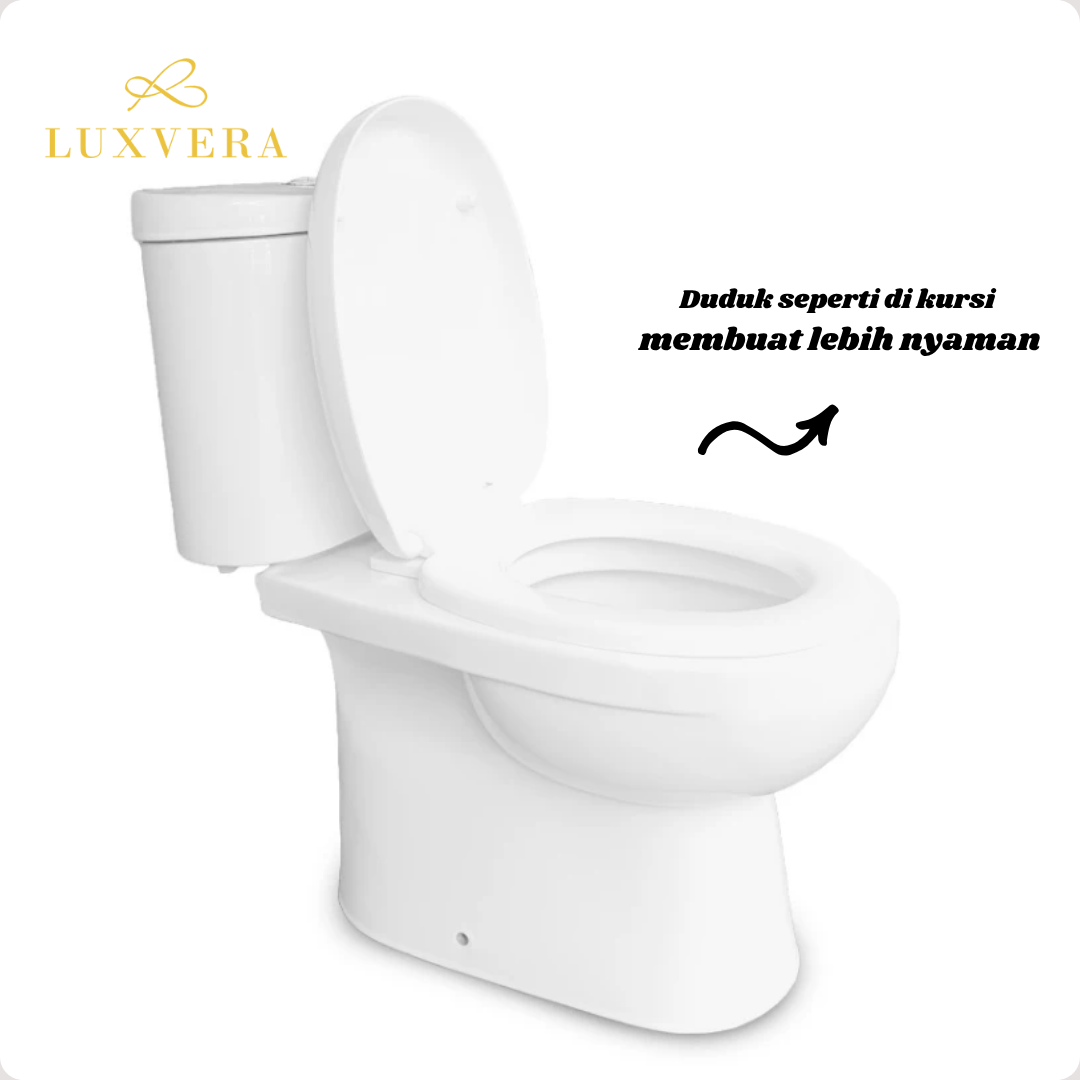 (Khusus Luar Jadetabek) Closet OXCO OX-1081 | Two Piece Toilet Closet Duduk / Kloset Duduk Toilet Duduk dengan Flush System American Standar - Desain Modern dan Higienis untuk Kamar Mandi - Gambar 3