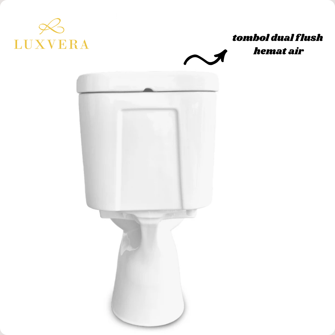 (Khusus Luar Jadetabek) Closet OXCO OX-1081 | Two Piece Toilet Closet Duduk / Kloset Duduk Toilet Duduk dengan Flush System American Standar - Desain Modern dan Higienis untuk Kamar Mandi - Gambar 4