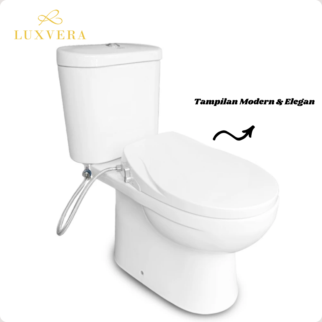 (Khusus Luar Jadetabek) Closet OXCO OX - 108 | Two Piece Toilet Closet Duduk / Kloset Duduk Toilet Duduk dengan Autowash Seat Cover, Dual Bidet, Smart Washer, Eco Washer Tutup Kloset Bidet - American Standar Flush System - Gambar 2