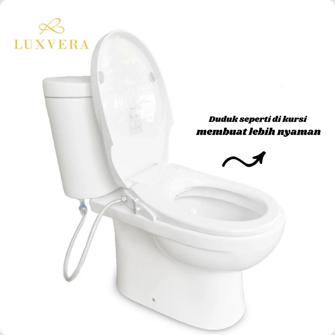 (Khusus Luar Jadetabek) Closet OXCO OX - 108 | Two Piece Toilet Closet Duduk / Kloset Duduk Toilet Duduk dengan Autowash Seat Cover, Dual Bidet, Smart Washer, Eco Washer Tutup Kloset Bidet - American Standar Flush System - Gambar 3