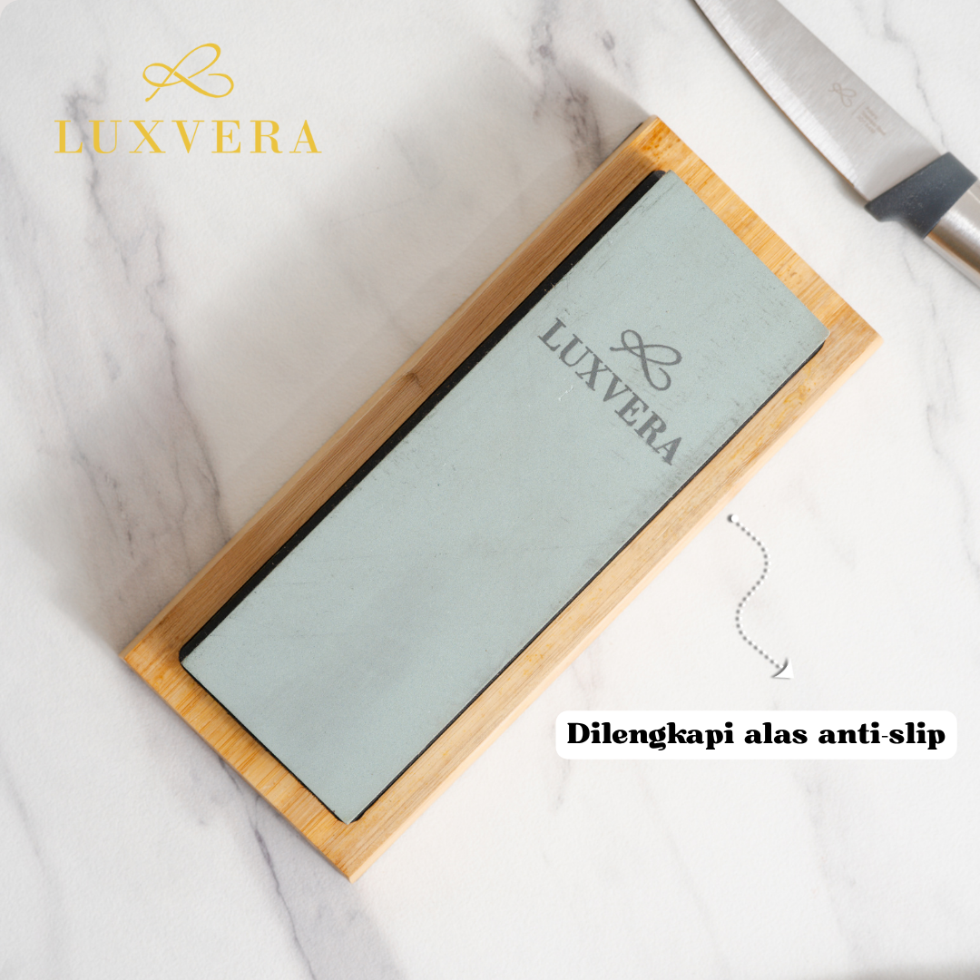 Luxvera BATU ASAHAN | PENGASAH PISAU | WHETSTONE - Alat Asah Pisau Profesional, Batu Asahan Tajam, Pengasah Pisau Dapur, Perkakas Rumah Tangga yang Efektif dan Tahan Lama - Gambar 3