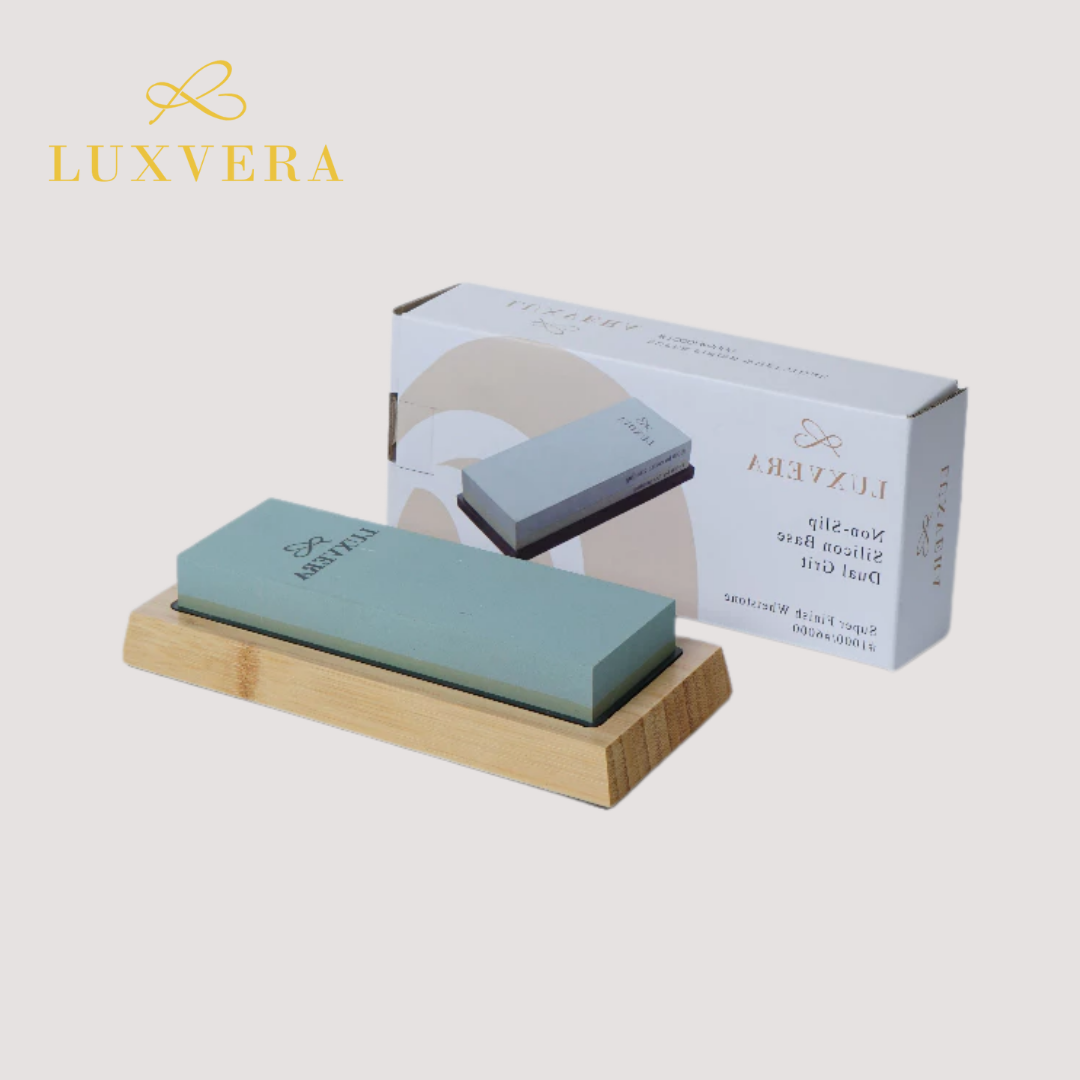 Luxvera BATU ASAHAN | PENGASAH PISAU | WHETSTONE - Alat Asah Pisau Profesional, Batu Asahan Tajam, Pengasah Pisau Dapur, Perkakas Rumah Tangga yang Efektif dan Tahan Lama - Gambar 6