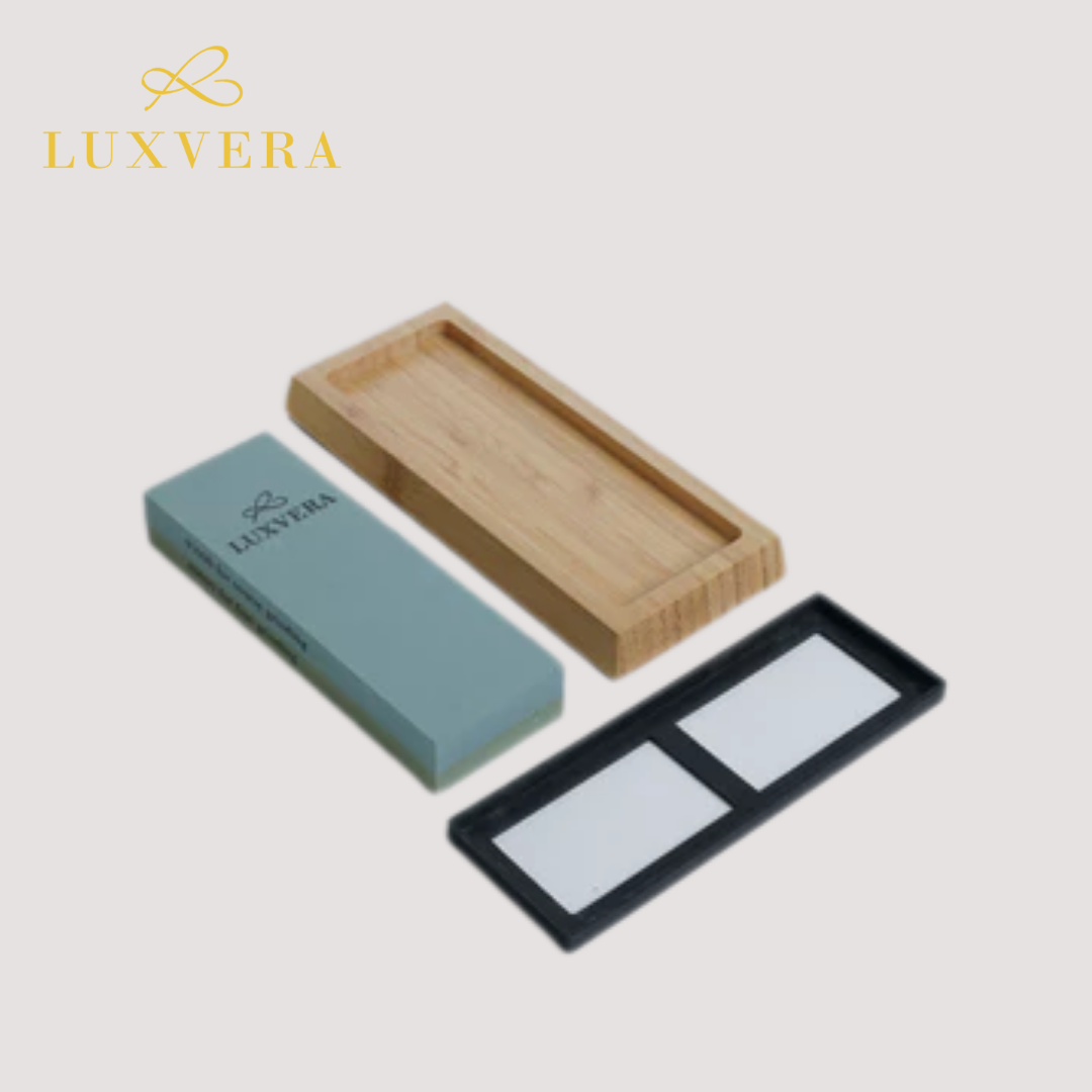 Luxvera BATU ASAHAN | PENGASAH PISAU | WHETSTONE - Alat Asah Pisau Profesional, Batu Asahan Tajam, Pengasah Pisau Dapur, Perkakas Rumah Tangga yang Efektif dan Tahan Lama - Gambar 4