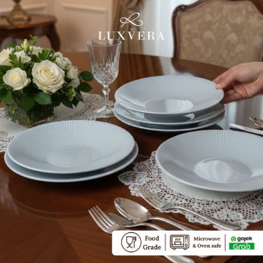 Luxora Mangkok Keramik Big Bowl Bluesky, Mangkuk Besar Keramik Elegan untuk Sup, Salad, Mangkuk Cafe & Resto, Cocok Peralatan Makan Mewah, Hadiah & Hampers