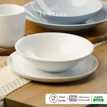 Luxora Mangkok Keramik Putih 8.6 CM – White Bowl Premium, Mangkuk Nasi, Sup, Salad, Cocok untuk Peralatan Makan Elegan, Hadiah, Hampers Keramik Mewah