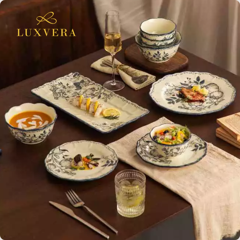 Luxora Dinner Plate Coupe Ceramic 10 inch Vienna - Piring Bulan Keramik Rice Plate Piring Makan, Peralatan Makan Restaurant, Cafe, dan Hotel | Cocok untuk Prasmanan dan Plate Set Makan Harian yang Elegan - Gambar 6