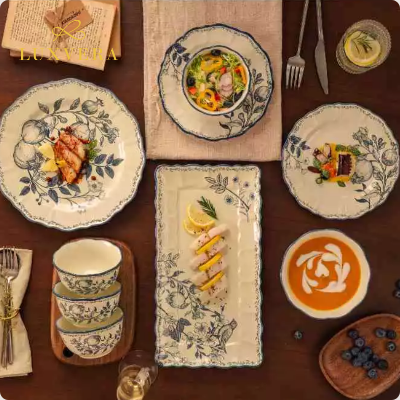 Luxora Dinner Plate Coupe Ceramic 10 inch Vienna - Piring Bulan Keramik Rice Plate Piring Makan, Peralatan Makan Restaurant, Cafe, dan Hotel | Cocok untuk Prasmanan dan Plate Set Makan Harian yang Elegan - Gambar 5