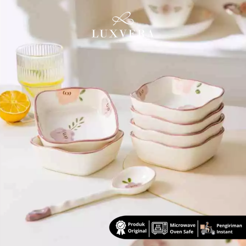 Luxora Piring Sambal Keramik 4 Inch Tiana - Ceramic Sauce Plate Condiment Cup 4 inch, Mangkok Tempat Saos Saus Sambal Saucer Piring Cawan untuk Restoran, Cafe, dan Perlengkapan Prasmanan yang Lengkap