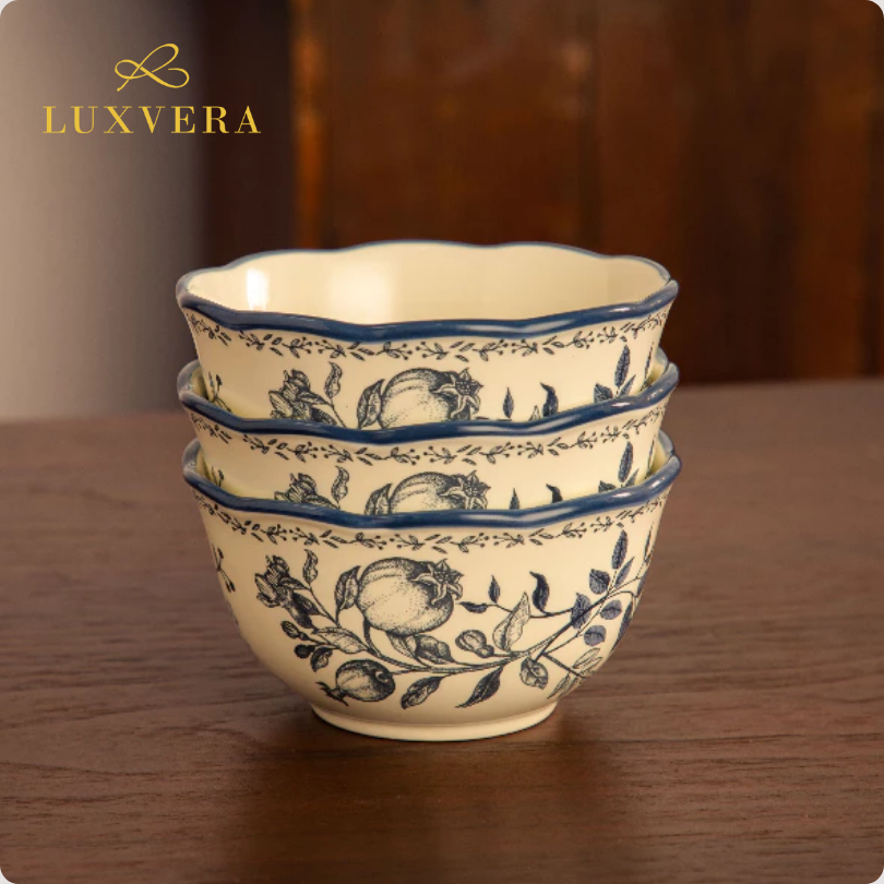 Luxora Mangkok Nasi Keramik 4.75 Inch Vienna - Rice Soup Bowl, Mangkuk Kuah & Sup Premium, Cocok Peralatan Makan Elegan, Cafe & Resto, Hampers & Kado Cantik - Gambar 2