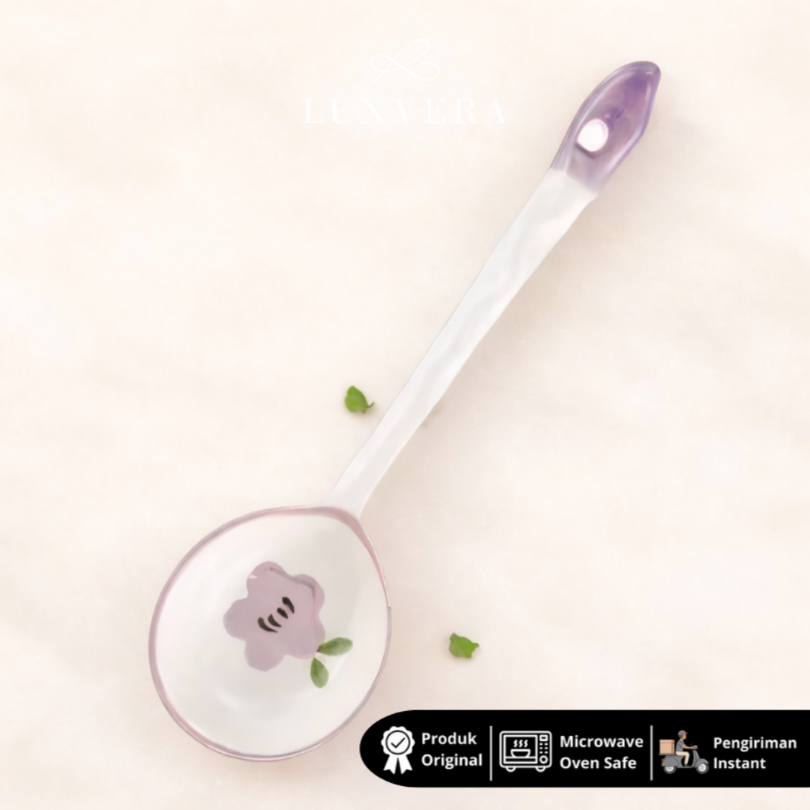 Luxora Centong Sup Keramik Tiana - Ceramic Soup Ladle Spoon Bone China Big Ladle untuk Sendok Sayur, Peralatan Makan, Souvenir, dan Kebutuhan Dapur yang Higienis dan Mudah Disteril