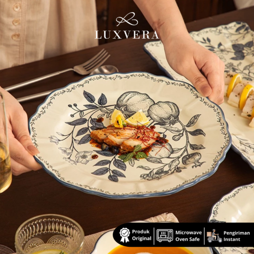Luxora Dinner Plate Coupe Ceramic 10 inch Vienna - Piring Bulan Keramik Rice Plate Piring Makan, Peralatan Makan Restaurant, Cafe, dan Hotel | Cocok untuk Prasmanan dan Plate Set Makan Harian yang Elegan