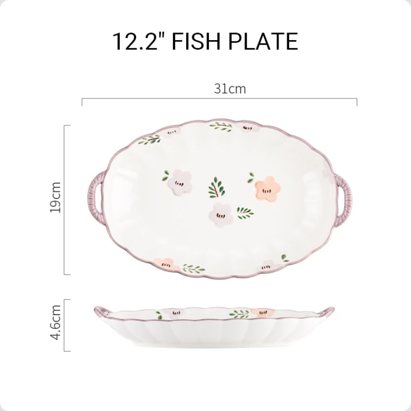 Luxora Piring Saji Ikan Oval 12.2 inch Tiana - Ceramic Fish Plate, Fish Tray untuk Restoran Fine Dining, Hotel, dan Acara Prasmanan | Penyajian Ikan yang Elegan dan Klasik untuk Dinner Plate Khusus - Gambar 2