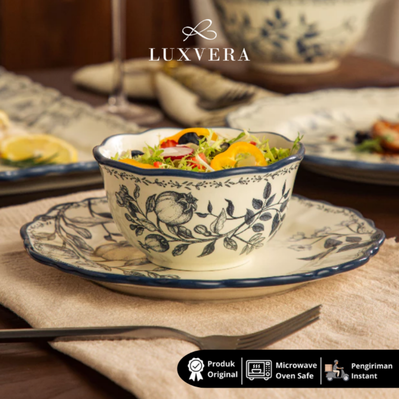 Luxora Mangkok Nasi Keramik 4.75 Inch Vienna - Rice Soup Bowl, Mangkuk Kuah & Sup Premium, Cocok Peralatan Makan Elegan, Cafe & Resto, Hampers & Kado Cantik