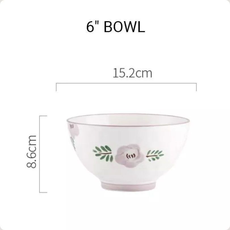 Luxora Mangkok Nasi Keramik Besar 6 Inch Tiana – Ceramic Rice Soup Bowl, Cocok untuk Salad, Ramen, Sup, Kuah, Peralatan Makan Elegan, Cafe & Resto, Hampers - Gambar 3