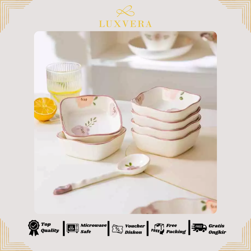 Luxora Piring Sambal Keramik 4 Inch Tiana - Ceramic Sauce Plate Condiment Cup 4 inch, Mangkok Tempat Saos Saus Sambal Saucer Piring Cawan untuk Restoran, Cafe, dan Perlengkapan Prasmanan yang Lengkap
