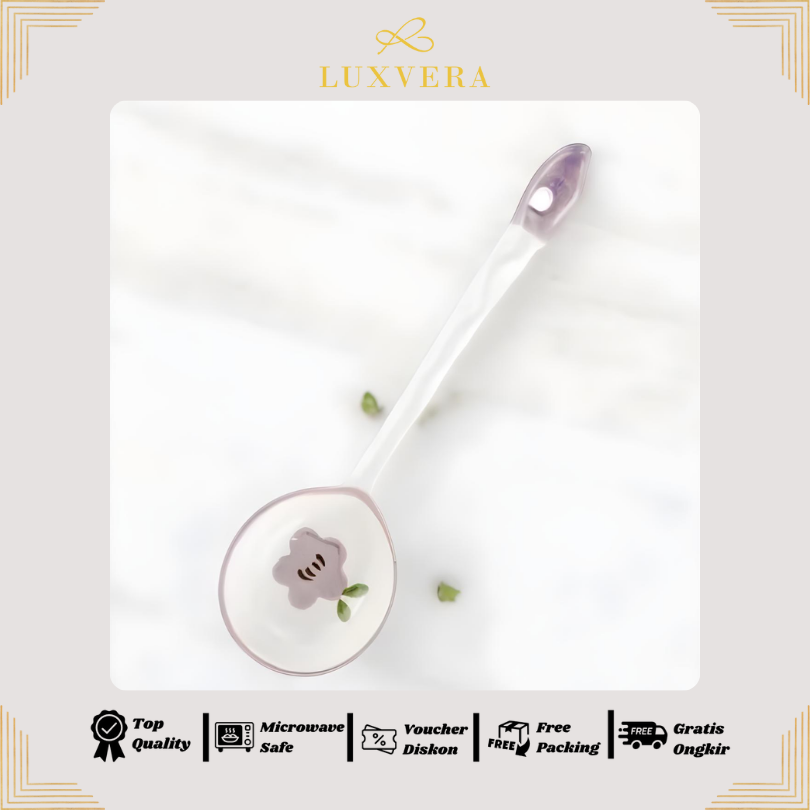 Luxora Centong Sup Keramik Tiana - Ceramic Soup Ladle Spoon Bone China Big Ladle untuk Sendok Sayur, Peralatan Makan, Souvenir, dan Kebutuhan Dapur yang Higienis dan Mudah Disteril