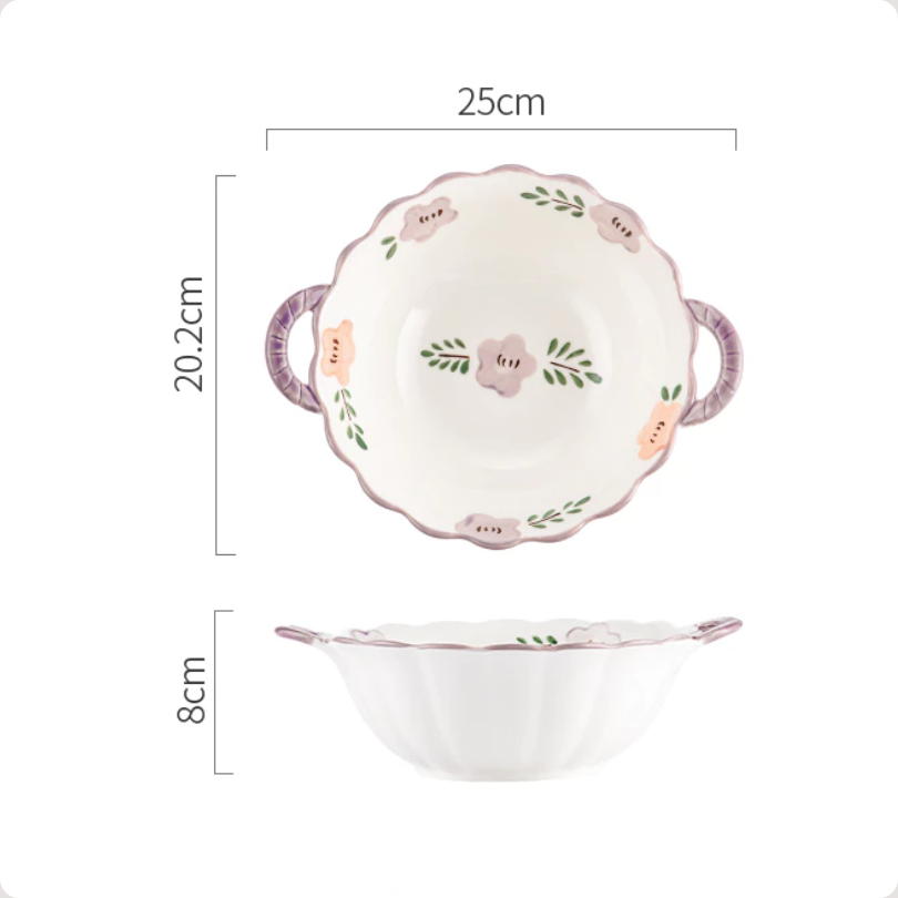 Luxora Mangkok Salad Keramik Besar 10 Inch Tiana – Bowl Premium, Cocok untuk Sayur, Sup, Ramen, Peralatan Makan Elegan, Cafe & Resto, Hadiah & Hampers Mewah - Gambar 3