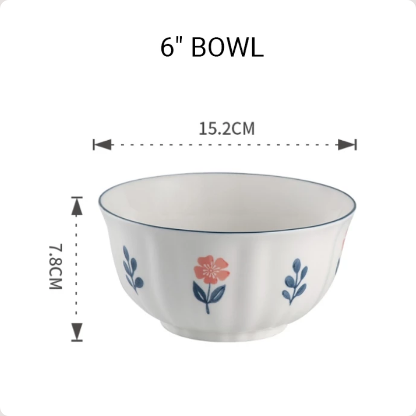 Luxvera Mangkok Keramik Rice Soup Bowl 6 Inch Louisa | Mangkuk Nasi, Salad, Ramen, Sup, Cocok untuk Hampers, Kado Ulang Tahun, Peralatan Makan Restoran, Cafe, dan Kebutuhan Prasmanan Elegan - Gambar 3