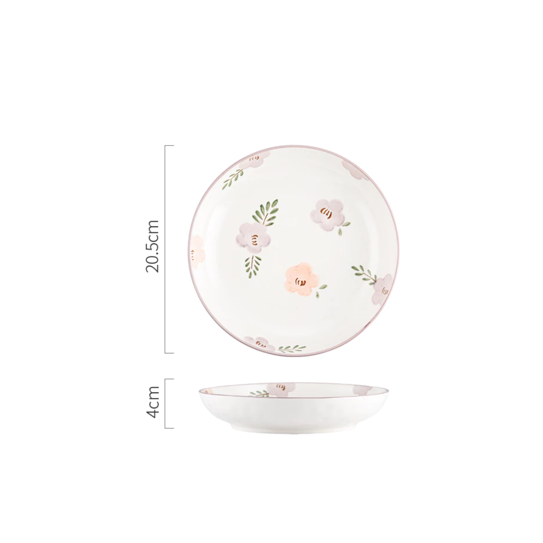 Luxora Piring Makan Keramik 8 inch Tiana - Piring Bulan Keramik Rice Plate Piring Makan, Peralatan Makan Restaurant, Cafe, dan Hotel | Ideal untuk Plate Set Harian dan Acara Prasmanan yang Special - Gambar 3