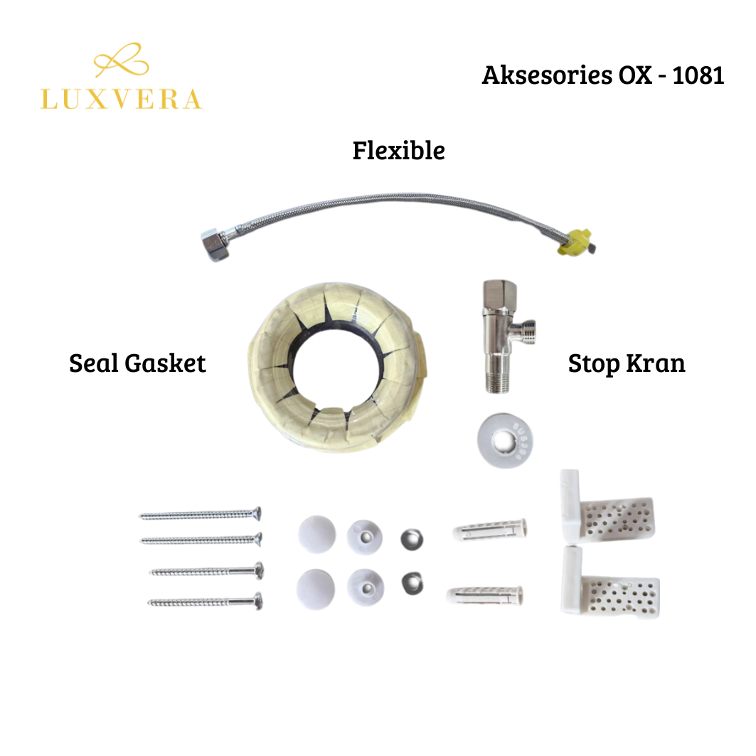 (Khusus Luar Jadetabek) Closet OXCO OX-1081 | Two Piece Toilet Closet Duduk / Kloset Duduk Toilet Duduk dengan Flush System American Standar - Desain Modern dan Higienis untuk Kamar Mandi - Gambar 5