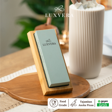 Luxvera Batu Asahan | Pengasah Pisau | WHETSTONE - Alat Asah Pisau Profesional, Batu Asahan Tajam, Pengasah Pisau Dapur, Perkakas Rumah Tangga yang Efektif dan Tahan Lama