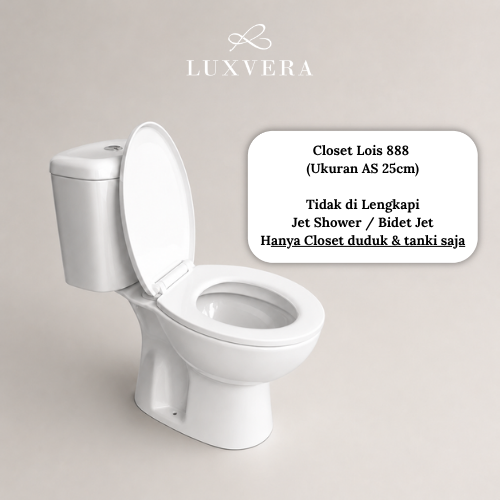 Kloset / Closet Duduk Lois 888 | Two Piece Toilet Closet Duduk / Kloset Duduk Toilet Duduk dengan Flush System American Standar - Tahan Lama dan Efisien untuk Kebutuhan Rumah Tangga - Gambar 2