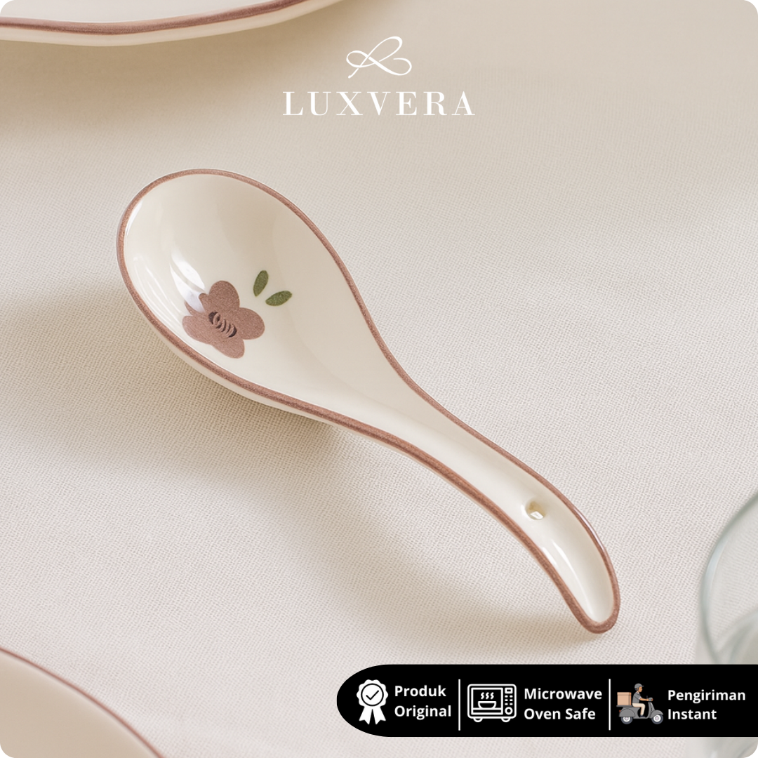 Luxora Sendok Bebek Keramik Tiana - Ceramic Chinese Soup Spoon Putih Polos untuk Sendok Bubur, Sup, Sendok Makan, Alat Makan, Souvenir Pernikahan yang Elegan dan Aman