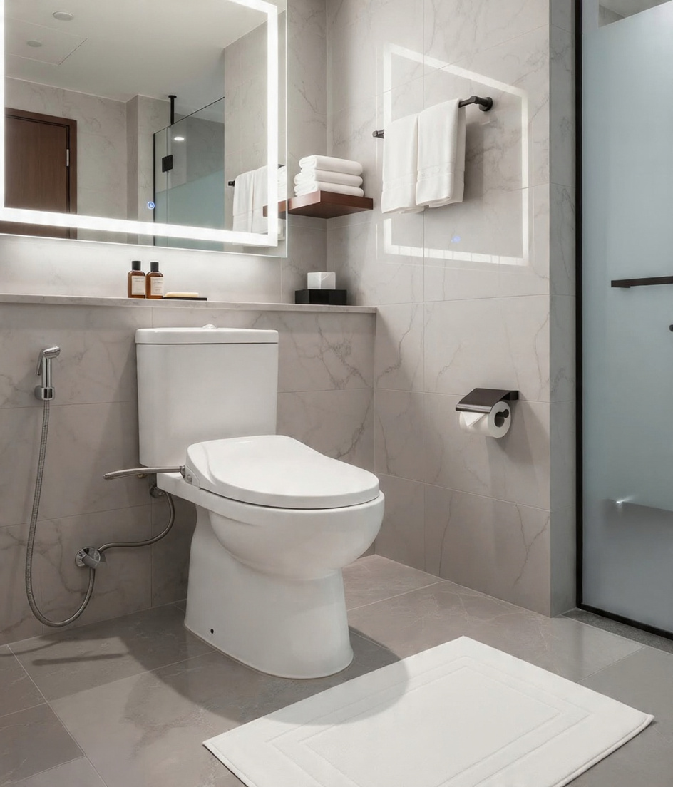 Luxvera bathroom with closet