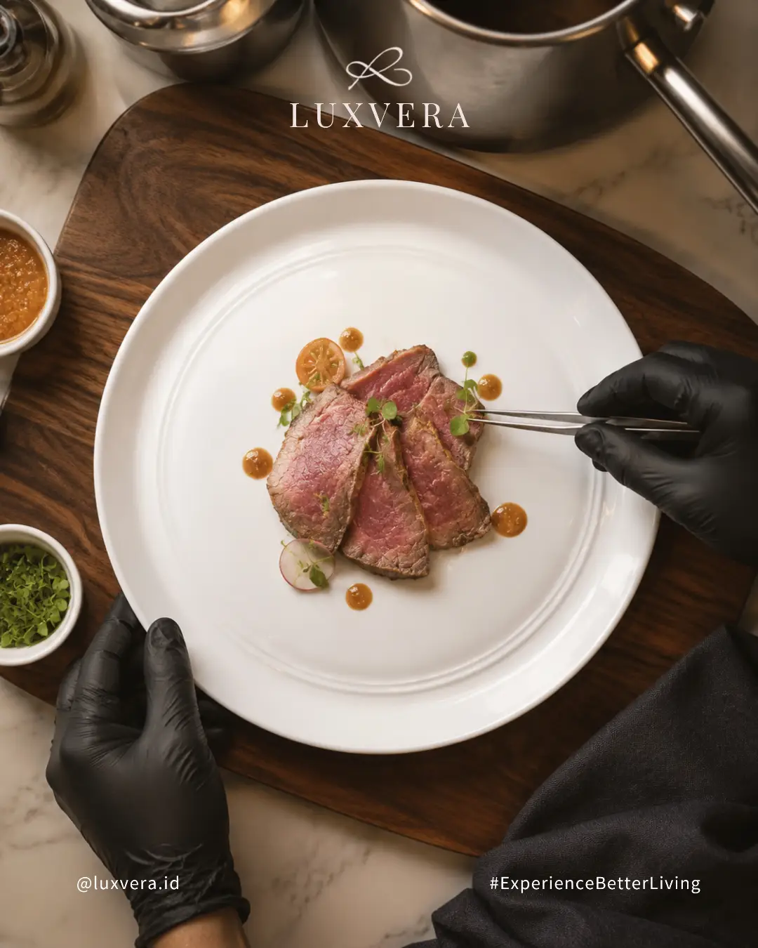 Luxvera plated dining presentation