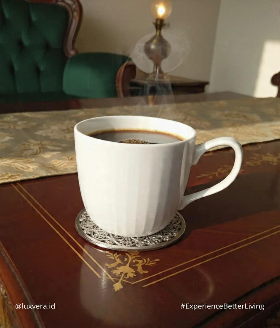 Luxvera white ceramic mug